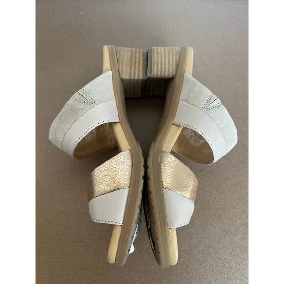 NWT Dansko Theresa Gold/Tan Leather Multi-Strap Slip-On Block Heel Sandal 9.5-10 - Picture 5 of 11